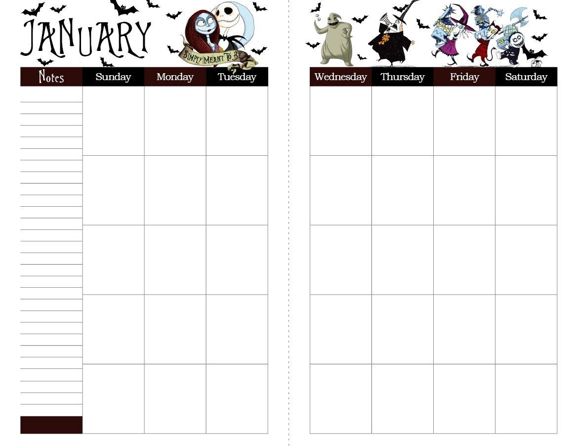 Nightmare Before Christmas Planner, Printable Planner Bundle, Weekly Monthly Planner, Instant Download, Digital Download, US letter size