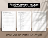 Workout Tracker Printable, Daily Exercise Planner, Weekly Monthly Workout Tracker, Gym Training Log, Fitness Planner, A5, A4, US Letter Size