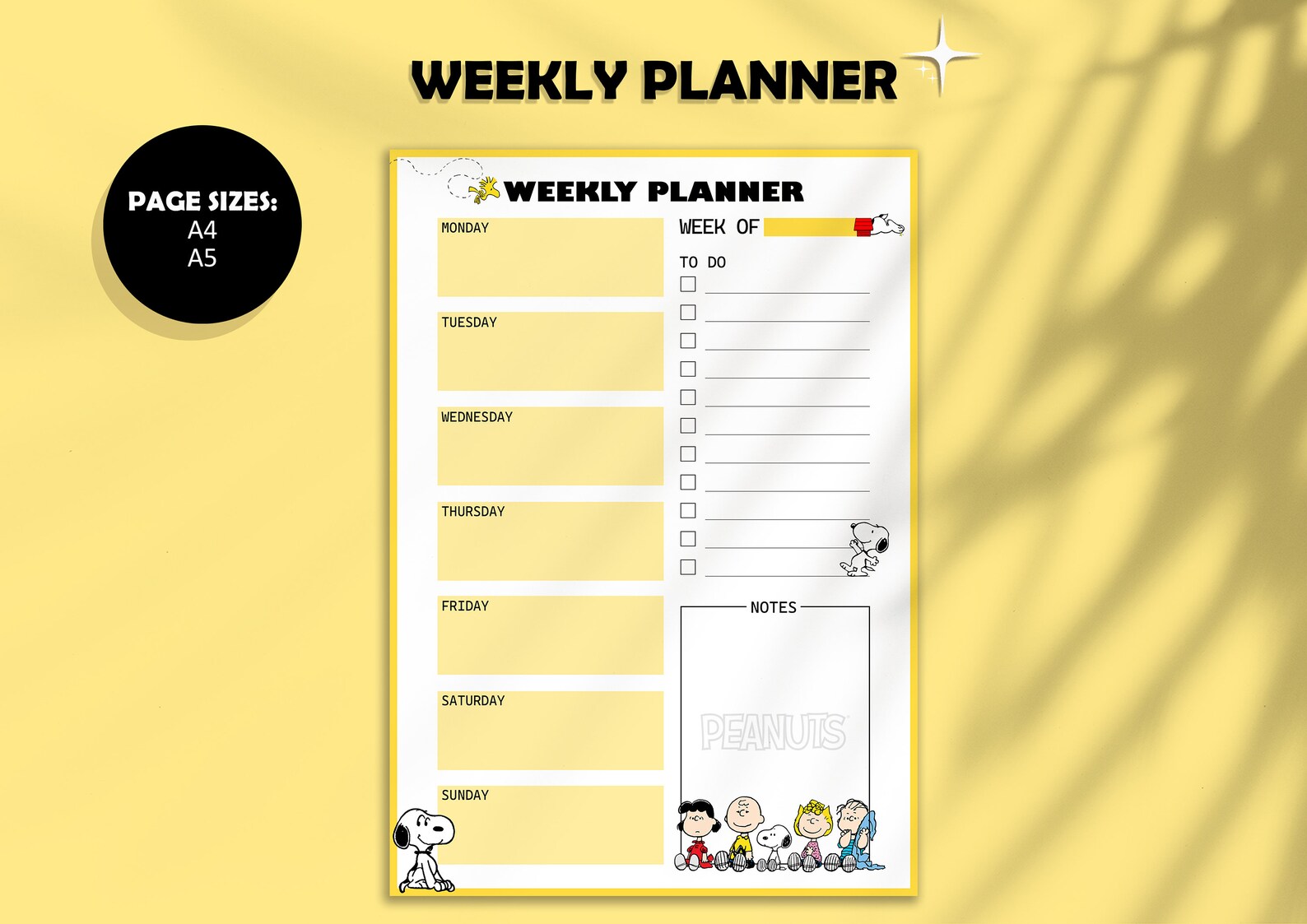 Peanuts Planner Snoopy Planner Printable Planner Bundle Etsy