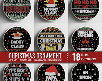 Christmas Faux Embroidery Ornament Png, Christmas Ornament Sublimation Png, Christmas Png Bundle, Christmas 2024 Ornament Png, 3D Ornament