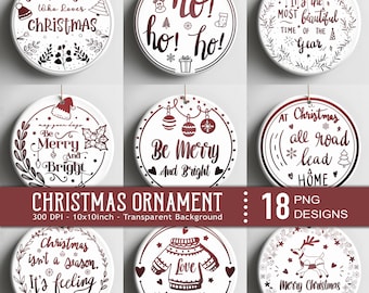 Christmas Ornament Png, Merry Christmas Quote 2025 Png, Christmas Ornament Sublimation Png, Christmas Png Bundle, Christmas Circle Sign