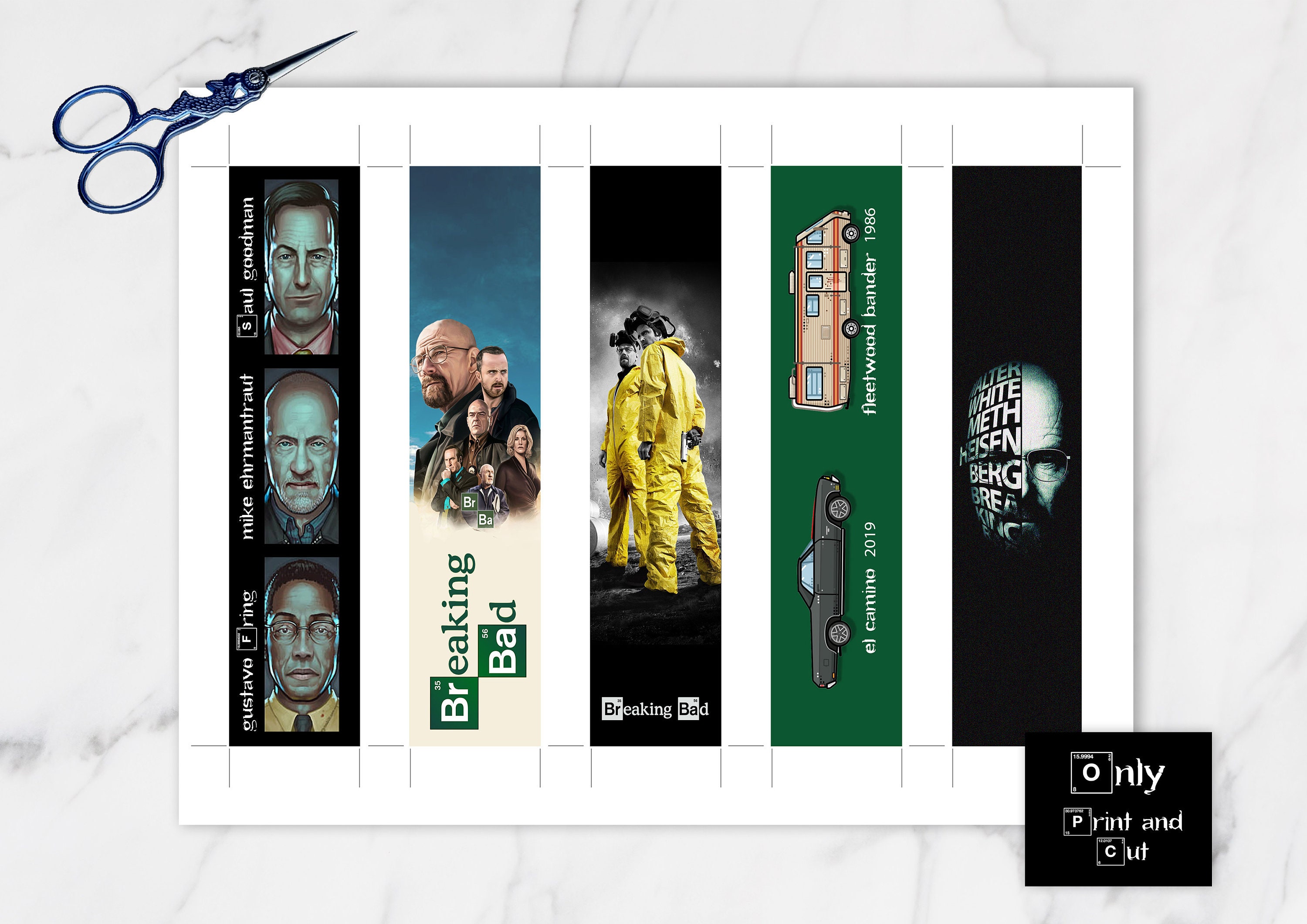 Breaking Bad Bookmark Printable Bookmark Walter White Jesse - Etsy