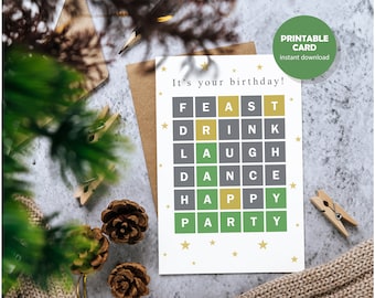 Wordle Birthday Card, Birthday Wordle Greeting Card, Wordle Lover, Wordle Card, Wordle Gift, Happy Birthday Greeting Card, Funny Wordle Card