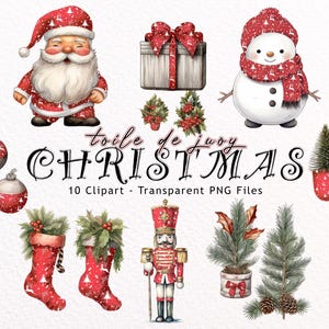 Toile De Juoy Christmas Clipart, Coquette Chinoiserie Png, Grandmillenial Christmas Png, Traditional Christmas, Vintage, Akwarela, Preppy