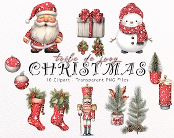 Toile De Juoy Christmas Clipart, Coquette Chinoiserie Png, Grandmillenial Christmas Png, Traditional Christmas, Vintage, Watercolor, Preppy