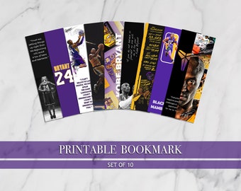 Black Mamba Bookmark , Mamba Mentality, Printable Bookmarks Template, Bookmarks, Digital Bookmark Template, Instant Download, JPEG, PDF, PNG