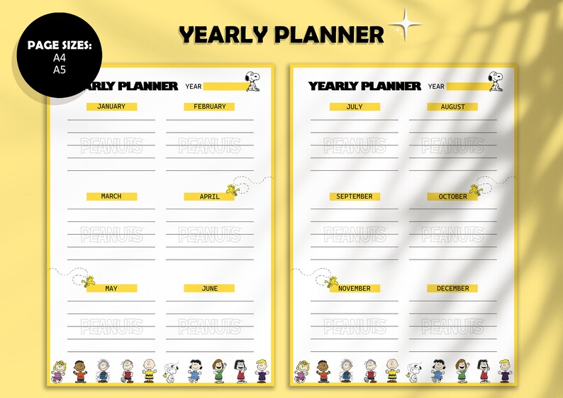 Peanuts Planner Snoopy Planner Printable Planner Bundle - Etsy
