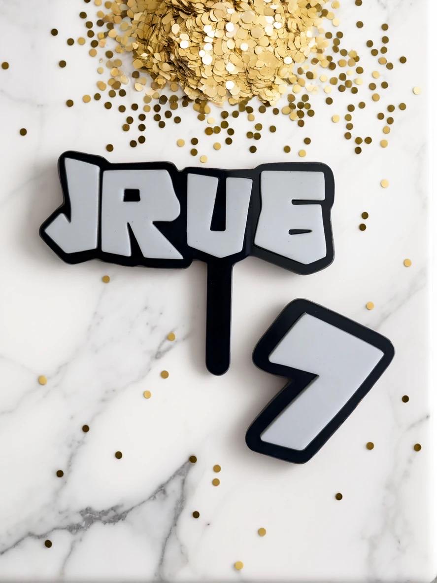 Acrylic Happy Birthday & Name Topper