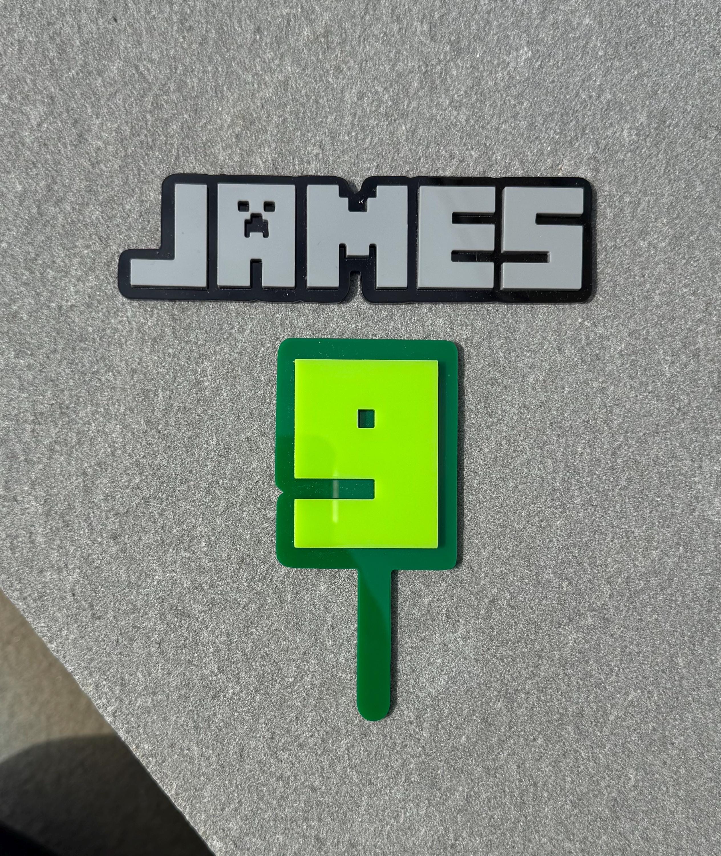 Acrylic Minecraft Cake Charms