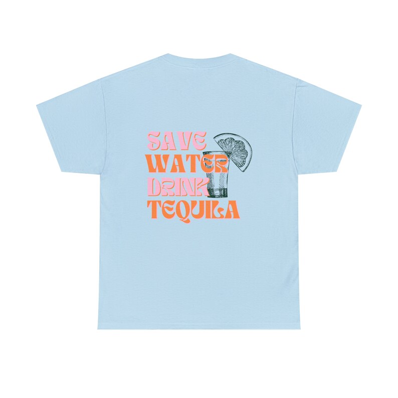 Risparmia acqua bere tequila camicia, t-shirt tequila, camicia happy hour, addio al nubilato bomboniere, t-shirt alcolica, t-shirt preppy, camicie da festa immagine 8