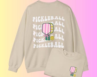 Coquette Preppy Pickleball Crewneck, Pickleball Sweatshirt, Pickleball Gift for Her, Pickleball Girls Club, Coquette Aesthetic, Preppy Gift