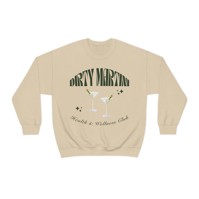 Dirty Martini Health and Wellness Club Sudadera, Dirty Martini Crewneck, Cocktail Crewneck, Bachelorette Party Favors, Wellness Club imagen 8