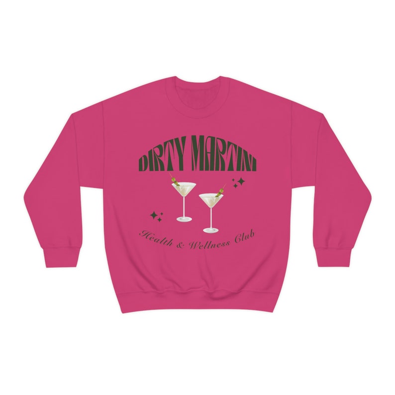 Dirty Martini Health and Wellness Club Sudadera, Dirty Martini Crewneck, Cocktail Crewneck, Bachelorette Party Favors, Wellness Club imagen 6