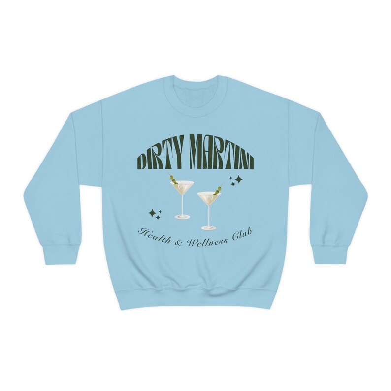 Dirty Martini Health and Wellness Club Sudadera, Dirty Martini Crewneck, Cocktail Crewneck, Bachelorette Party Favors, Wellness Club imagen 7