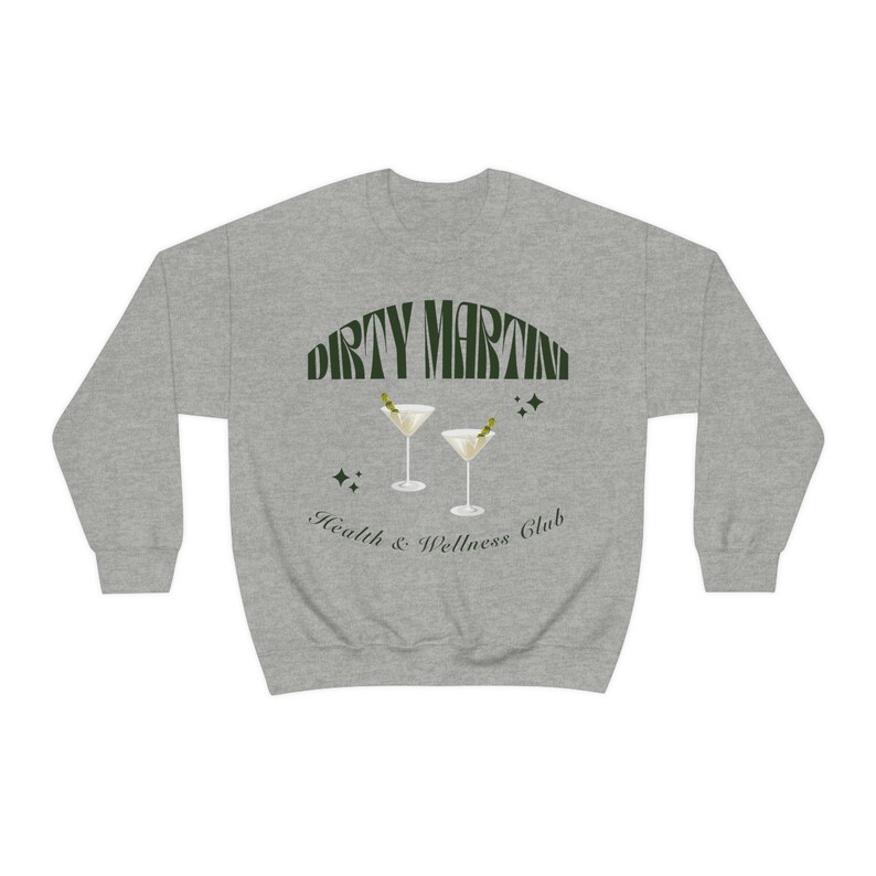 Dirty Martini Health and Wellness Club Sudadera, Dirty Martini Crewneck, Cocktail Crewneck, Bachelorette Party Favors, Wellness Club imagen 9