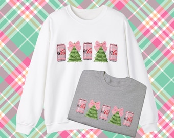 Diet Coke Weihnachten Sweatshirt, Diet Soda Weihnachten Rundhalsausschnitt, Preppy Weihnachten Pullover, Coquette Coke Rundhalsausschnitt, Weihnachtsgeschenk