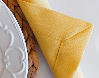 Yellow Linen Napkin Cloths, Napkin Set of 4, 6, 8, 12, Table Decor, House Warming Gifts, Farm House Decor, Mothers Day Gift