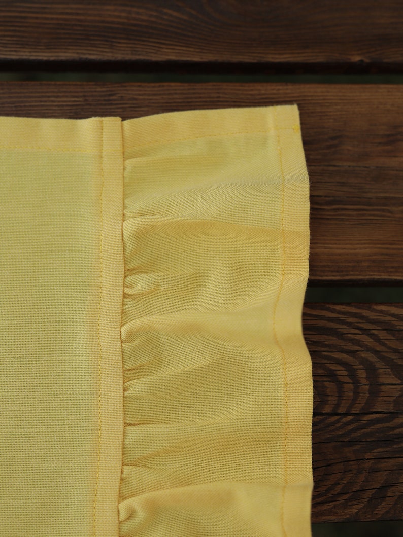 Rustic Yellow Placemats with Delightful Ruffle Detailing, Placemats Set of 4, Water and Stain Resistance Linen Placemats, Mothers Day Gift image 7