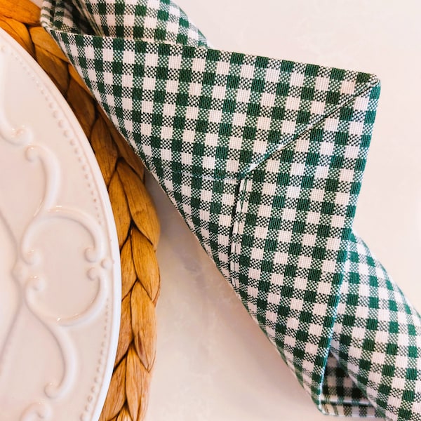 Cloth Napkins - Gingham Green  Set of 2 main image 1