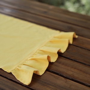 Rustic Yellow Placemats with Delightful Ruffle Detailing, Placemats Set of 4, Water and Stain Resistance Linen Placemats, Mothers Day Gift image 6
