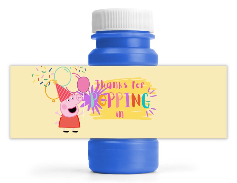 Popping Bubble Labels Peppa Pig Party Favors Birthday Etsy