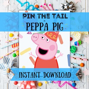 Pin the Tail Peppa Pig Birthday Party Game Peppa Pig Fun - Etsy