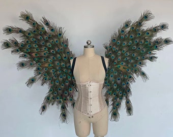 Peacock Wings Costume Photography Wings Adult Photoshoot Cosplay Halloween Model Festival Nightclub Decoration Party Decor