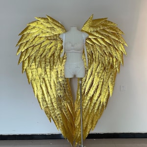 Royal Gold Angel Wings Costume For Photography Photoshoot Cosplay Model Festival Nightclub Decoration Party Pearl Cotton Foam Wings Costume