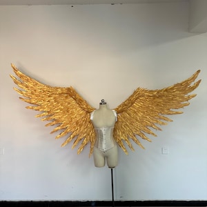 Golden Angel Wings Costume For Photography Photoshoot Cosplay Costume Model Festival Nightclub Decoration Party Burning Man