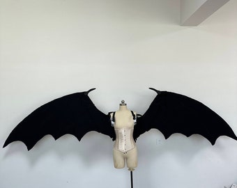 Automatic Movable Devil Wings From Cloth Festival Photography Photoshoot Modeling Costume Party Saint Decor Walk Show Perform Cosplay