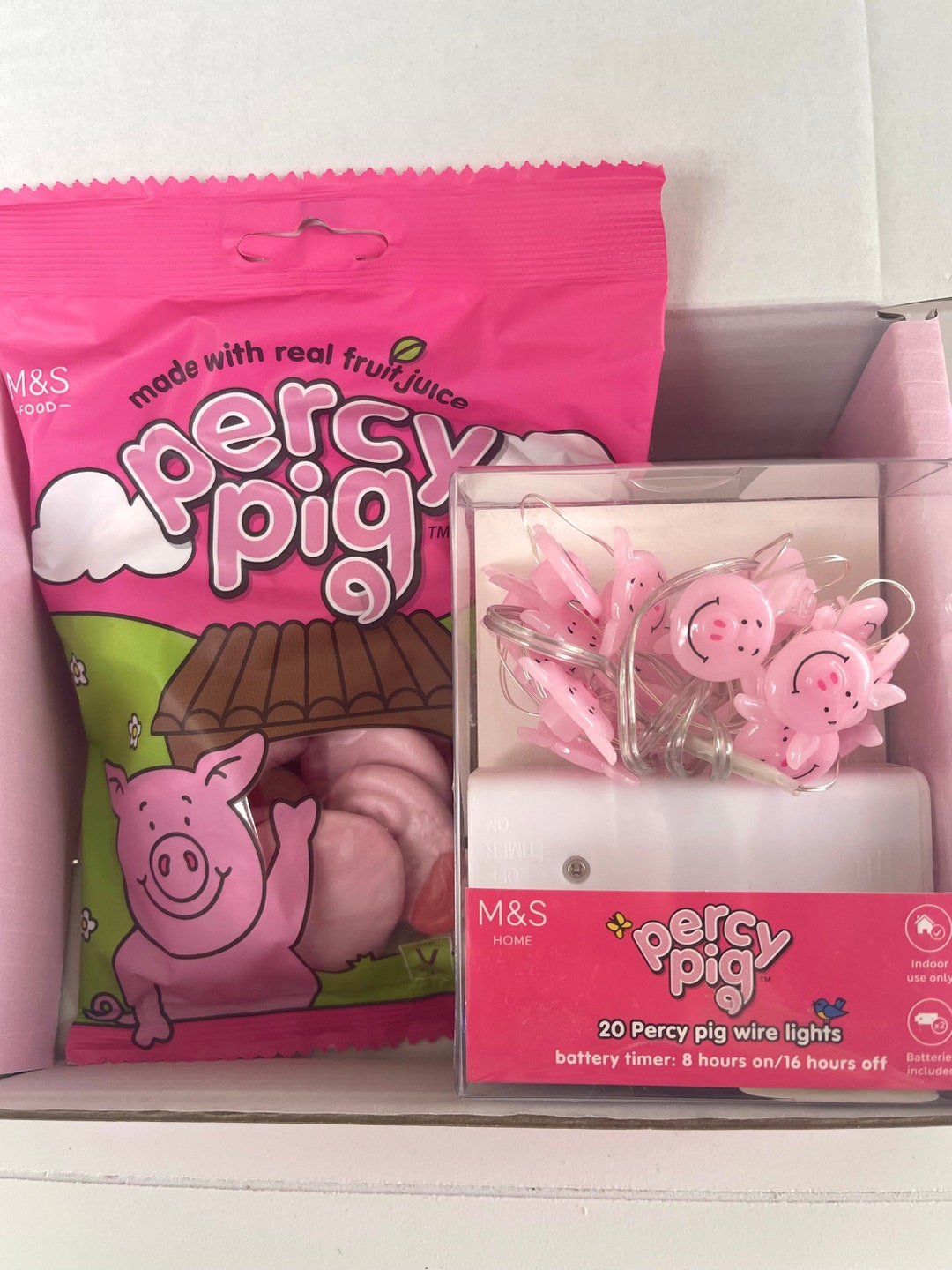 Percy Pig Hamper Box Percy Pig Fairy Lights Percy Pig Etsy