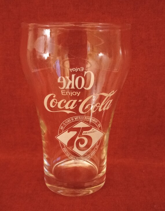 Collectable Coca Cola 75th Anniversary Glass Etsy