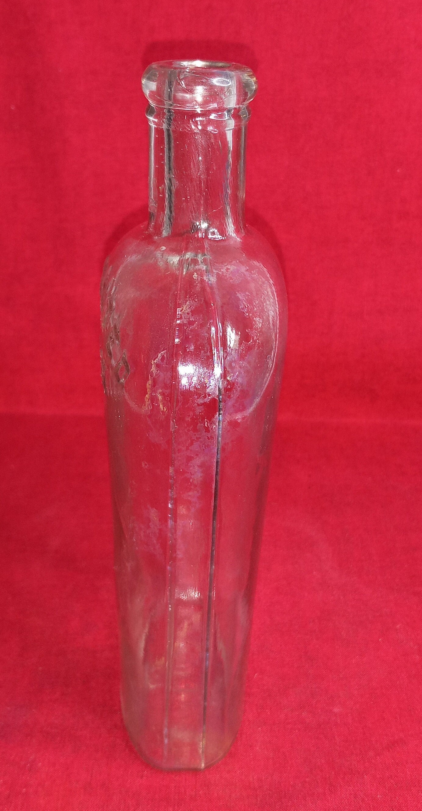 Warranted Flask Clear Glass Bottle 1800's Antique AP6 Etsy