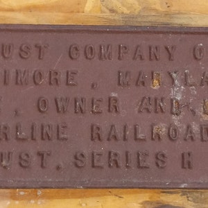 Vintage Seaboard Airline Railroad Car Owner, Lessor Plaque