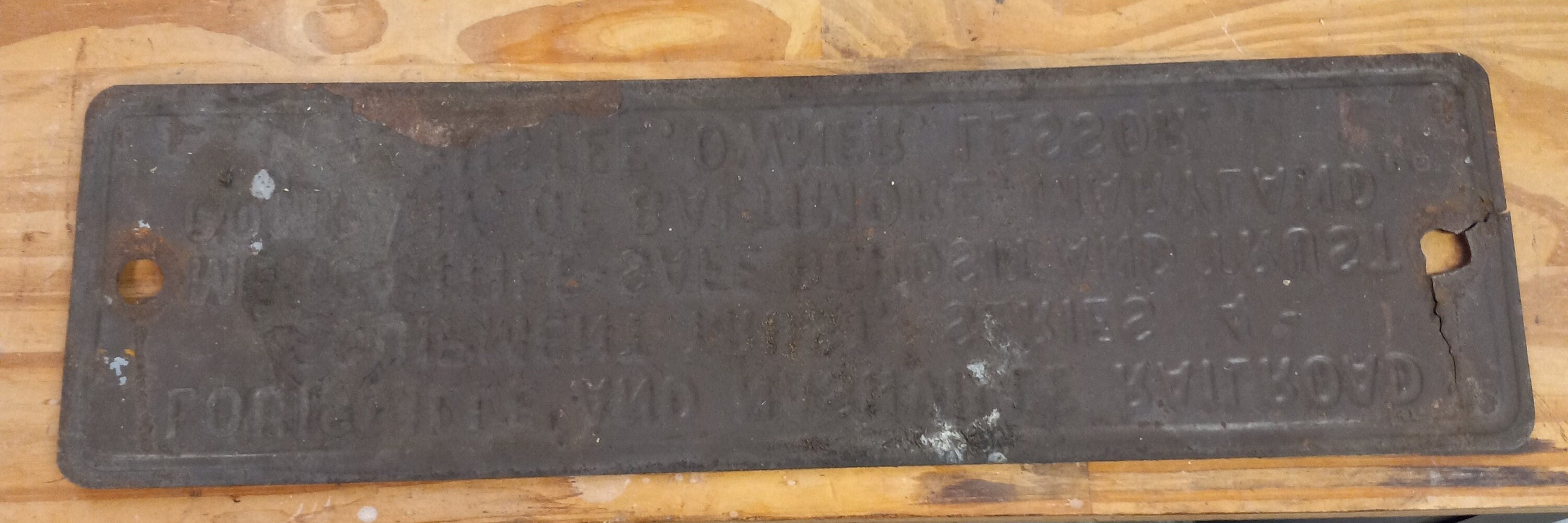 Vintage Railroad Car Ownership Plaque From the Louisville Nashville