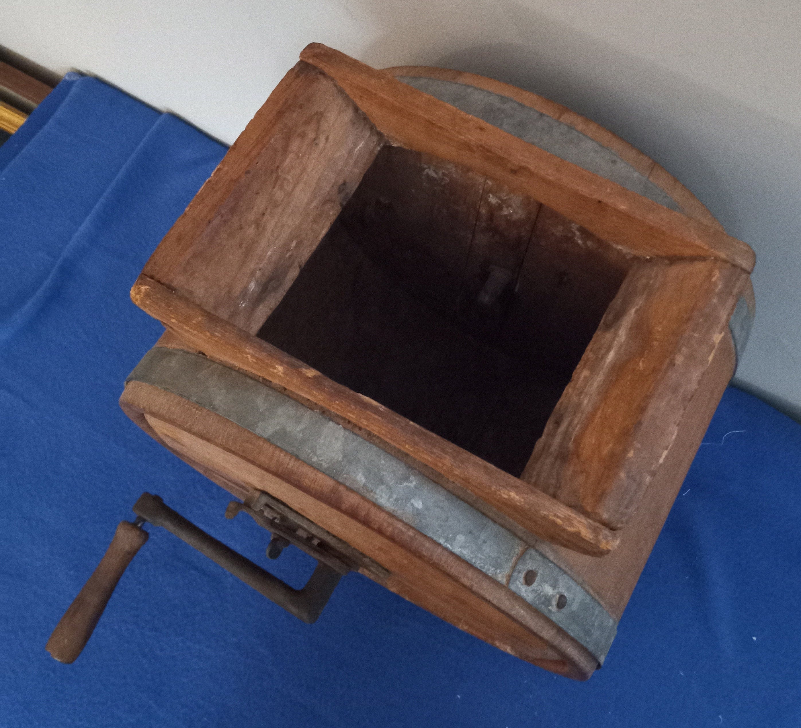Antique Wooden Table Top Butter Churn Etsy
