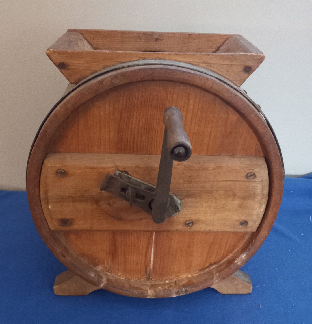 Antique Wooden Table Top Butter Churn Etsy