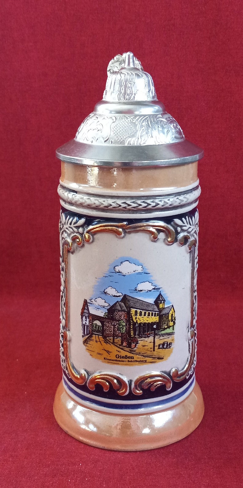 Gerz Beer Stein, Made in West Germany Featuring the Town of Gieben. Etsy