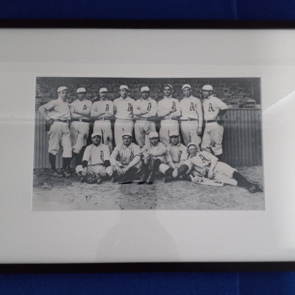 Vintage Black And White Photo Of The 1902 American League Philadelphia Athletics Team Framed