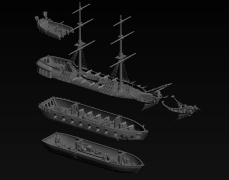 3D Project Pirate Ship Galleon for Table Top Dnd STL File Etsy India