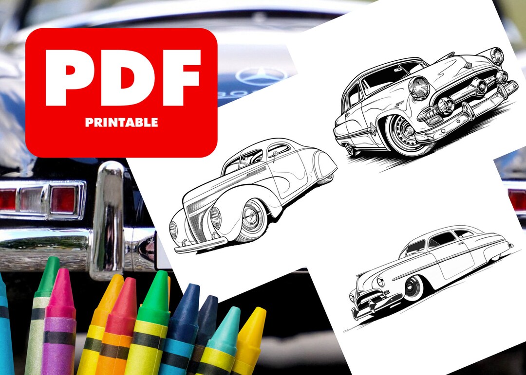 Hot Rod Printable Coloring Pages Imaginary Horizons: Pages - Etsy