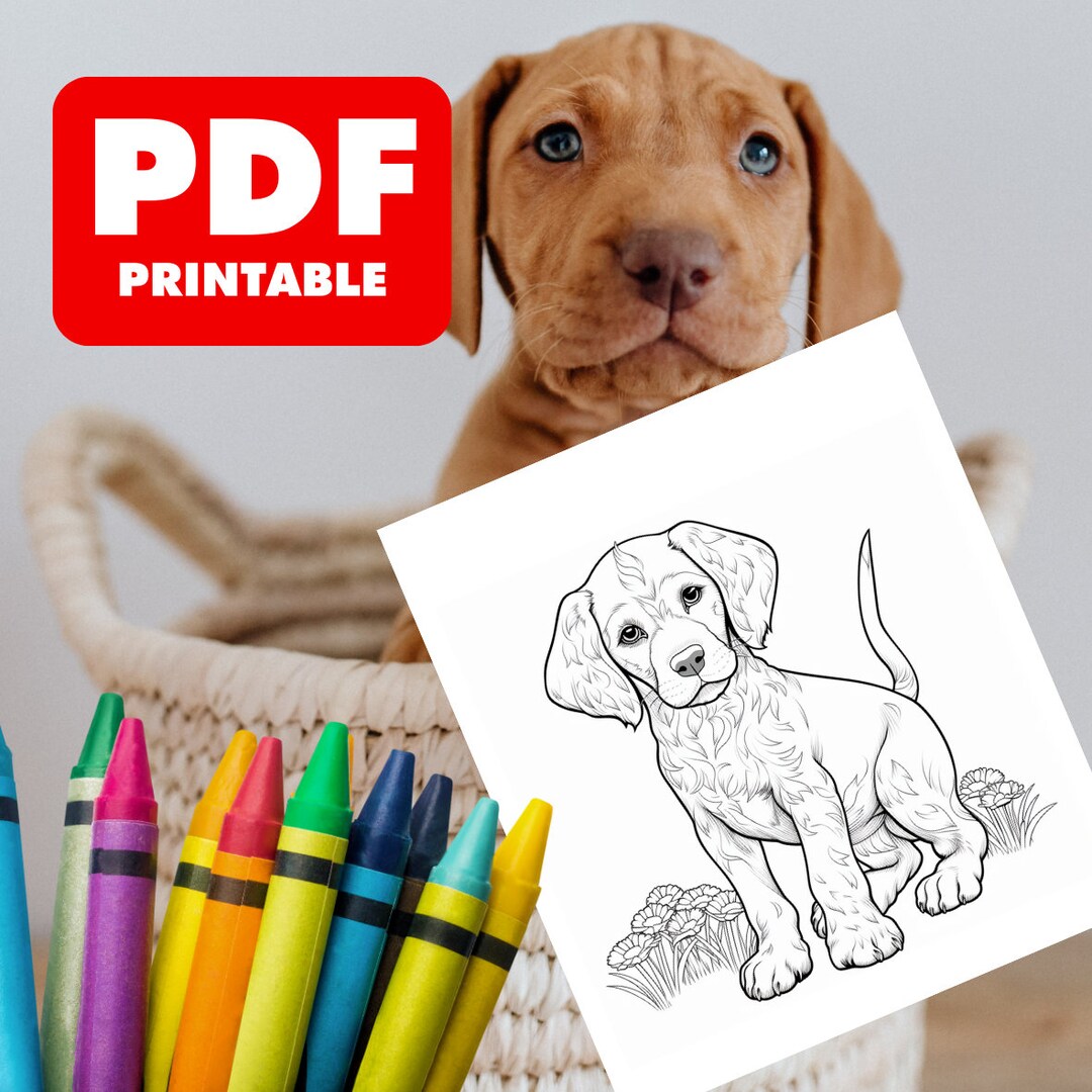 Children's Coloring Book Pages Child's Coloring Book Page Puppies ...
