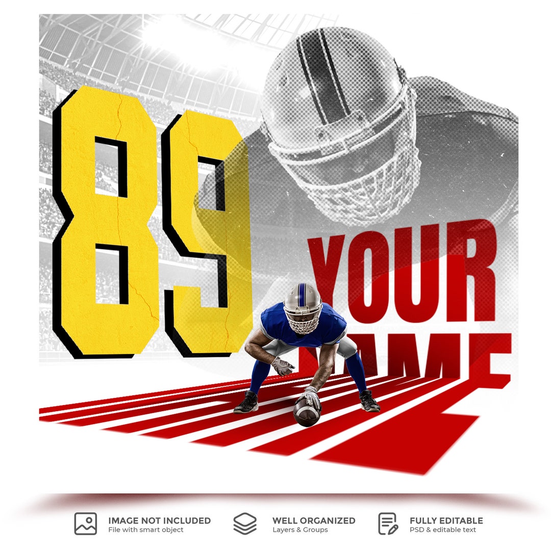 Editable Photoshop Football Poster Template, Digital Sports Background ...