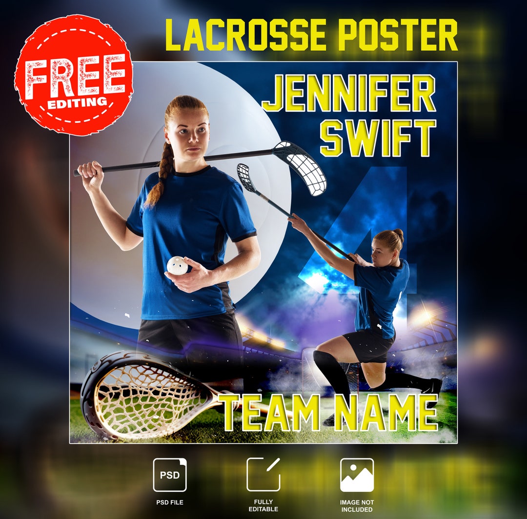 Custom Lacrosse Posters Senior Night Editable Template Lacrosse Background Etsy