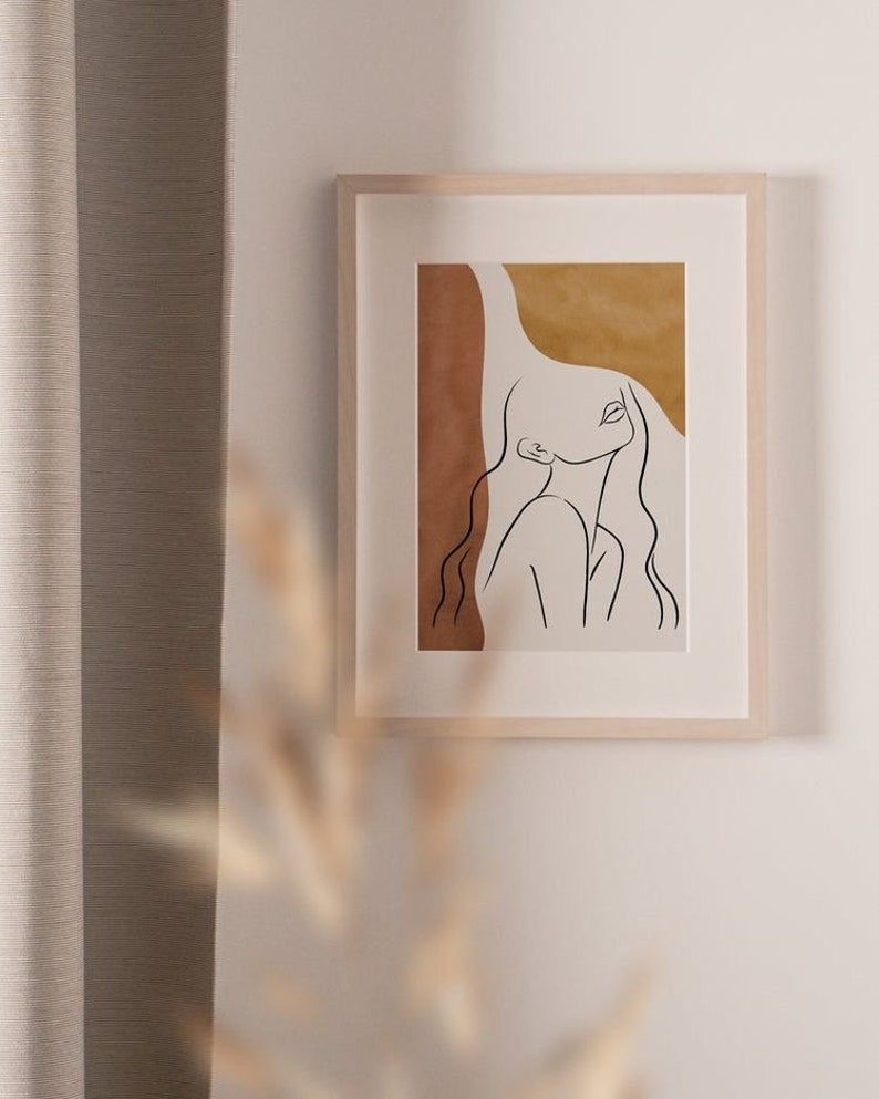 Wall Art Minimalist Paintings Boho Bohemian Modern - Etsy