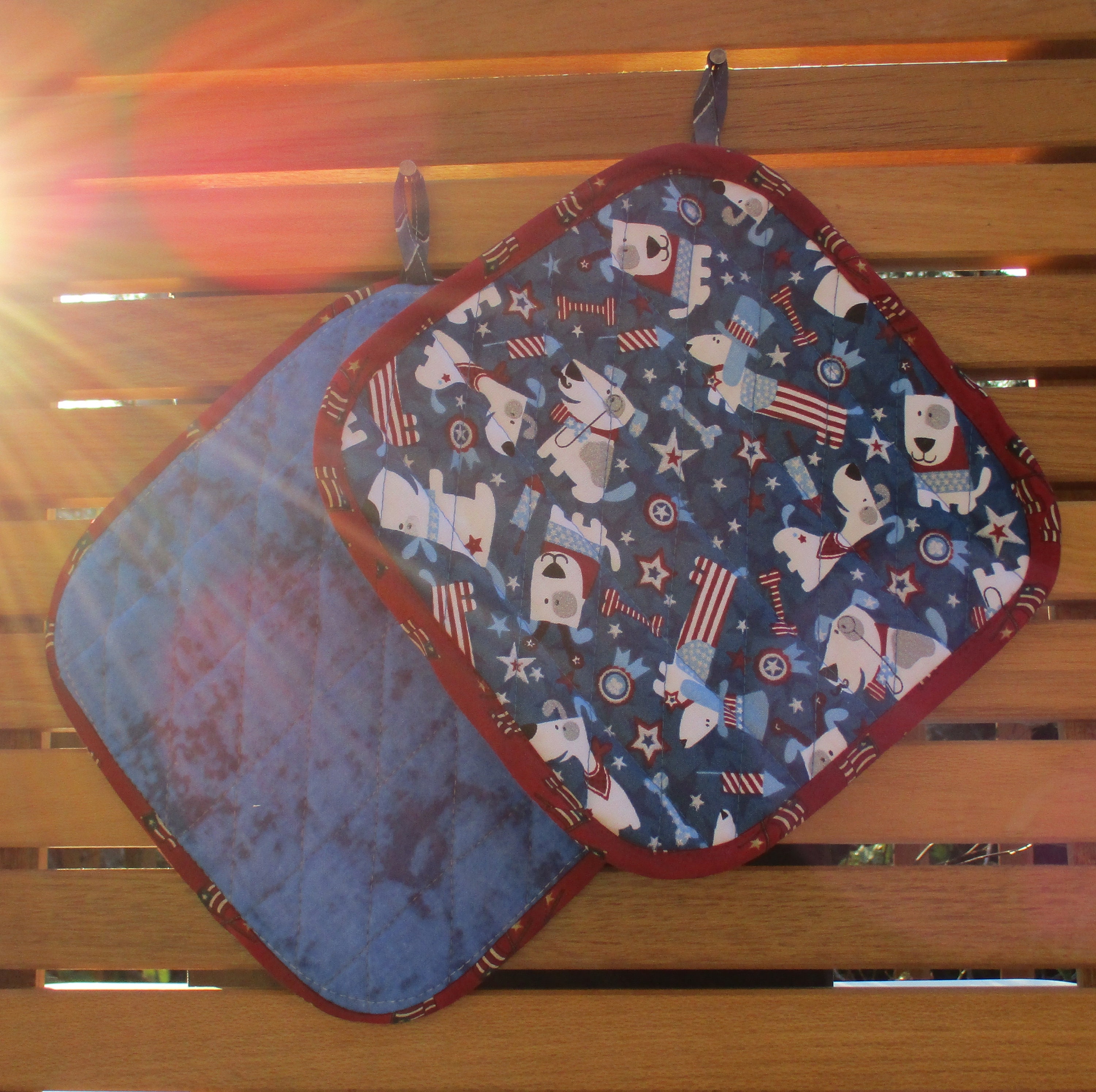 patriotic dogs with rockets potholders homemade metallic silver red white blue stars stripes quilted insulated patriotic dogs with rockets potholders homemade metallic silver red white blue stars stripes quilted insulated