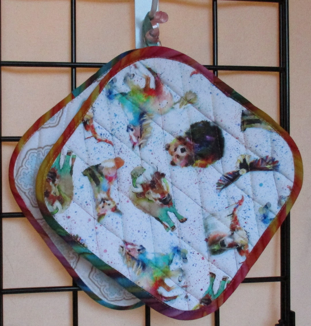 Animals Bison Bear Longhorn Fox Horse Eagle Pot Holders Etsy