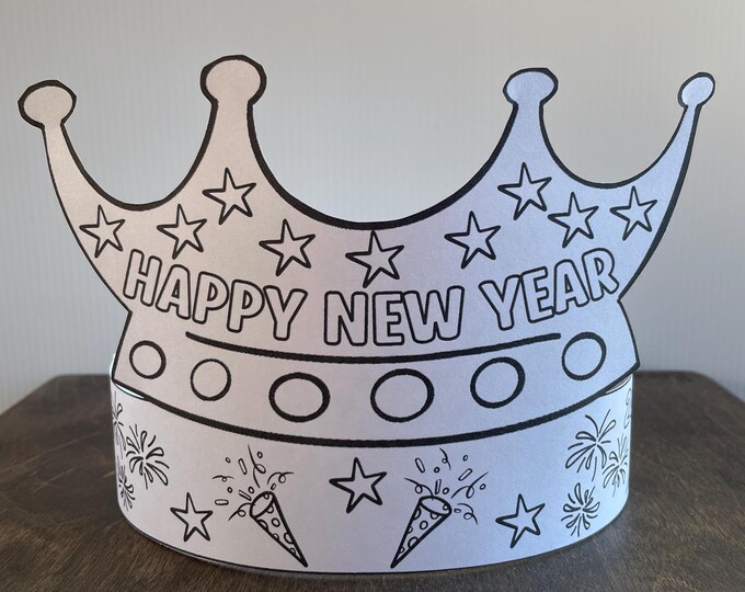 Happy New Year 2026 Crown, New Years Party Paper Crown Craft, Paper Hat ...