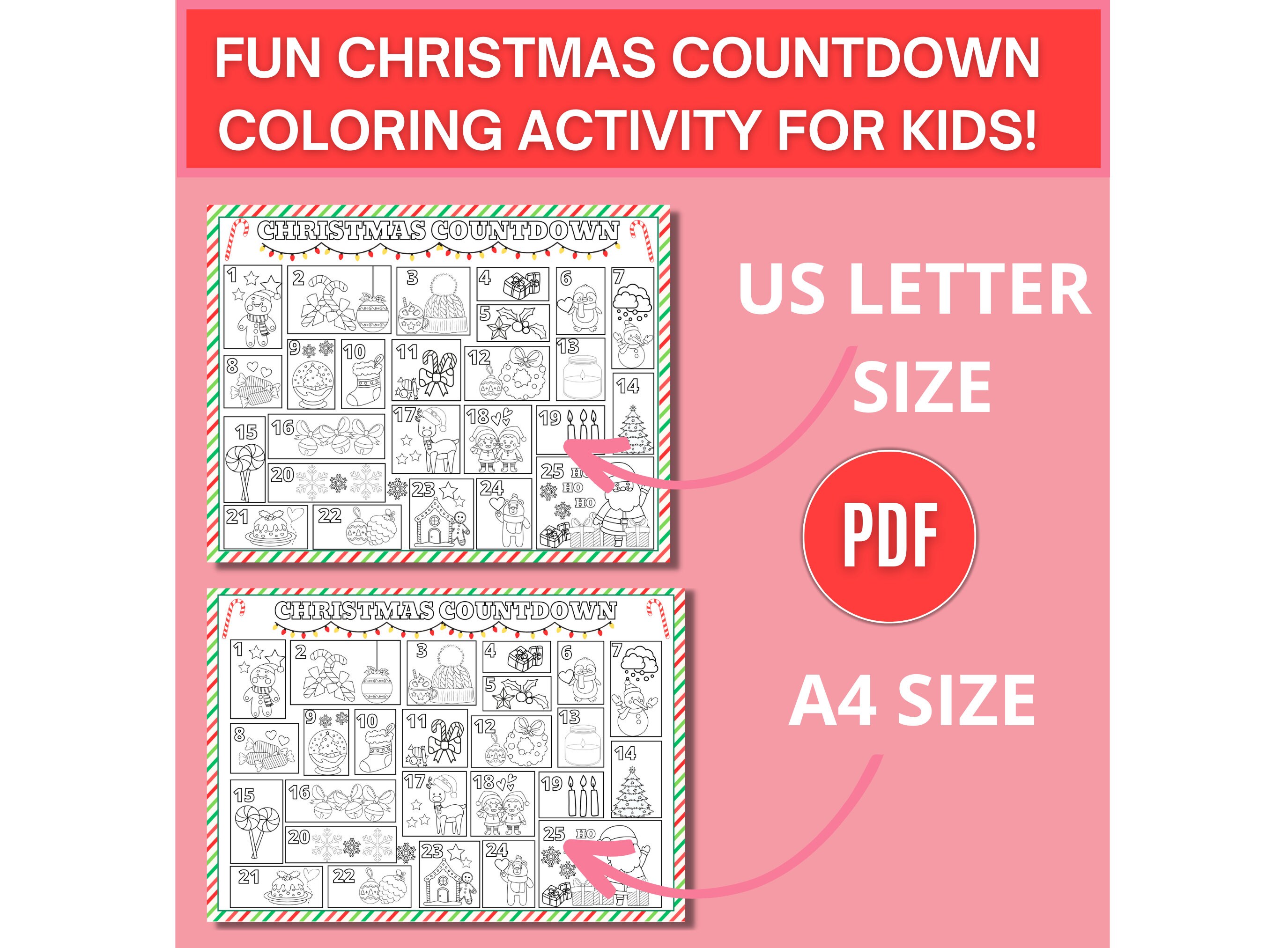 Printable Christmas Countdown Printable Christmas Advent - Etsy