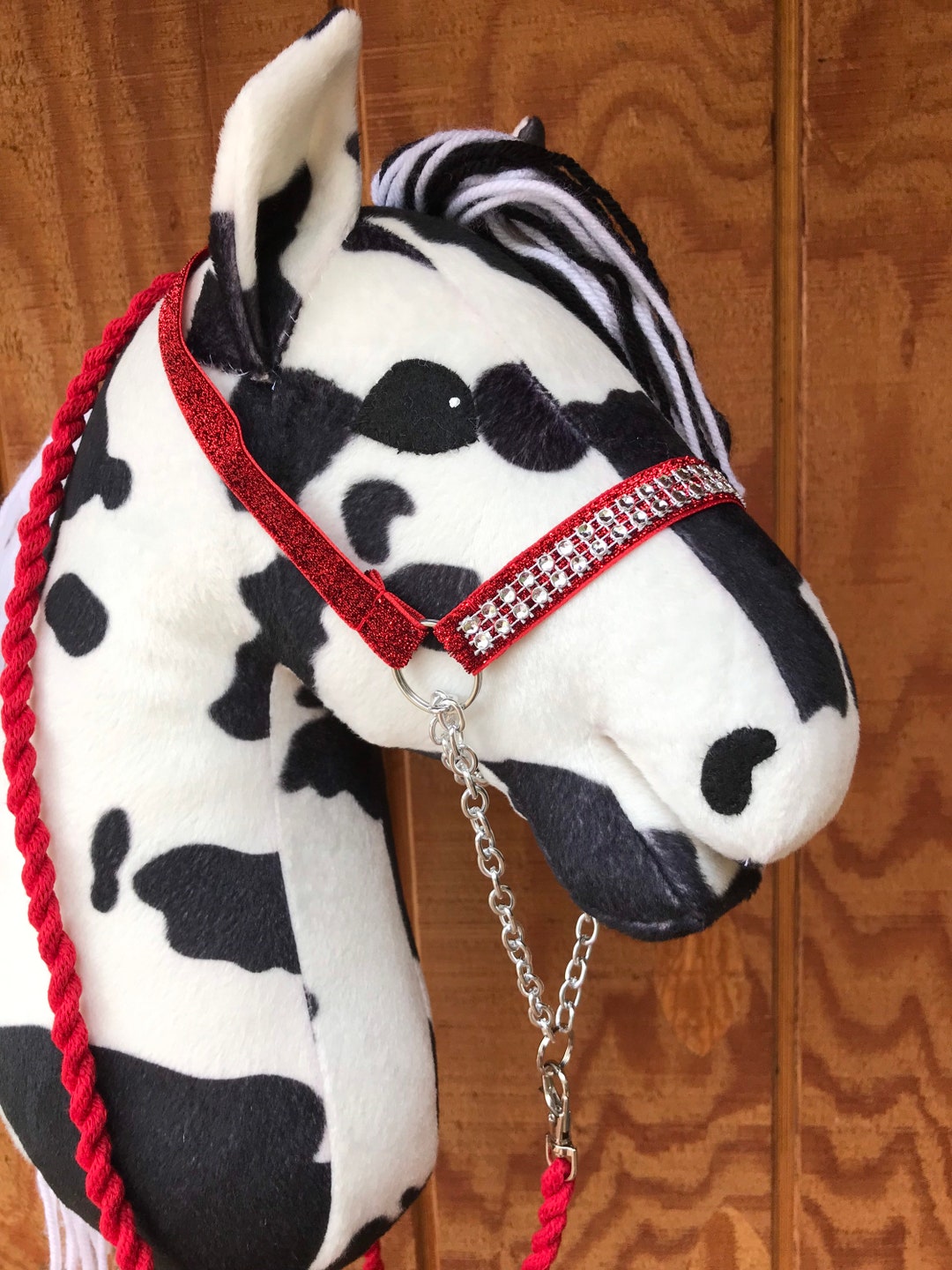 Hobby Horse Show Halter&lead Red With Bling, Hobby Horse Tack, Hobby